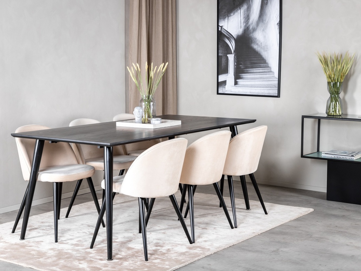 Conjunto de comedor Dallas 1335 (Beige + Negro)