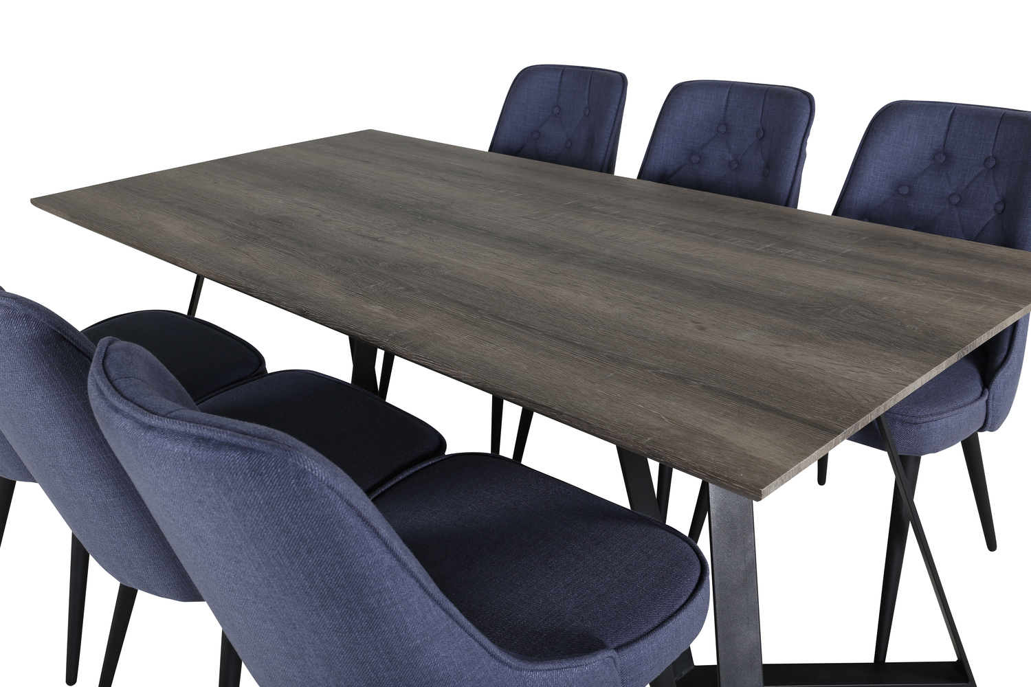 Conjunto de comedor Dallas 1347 (Azul + Negro)