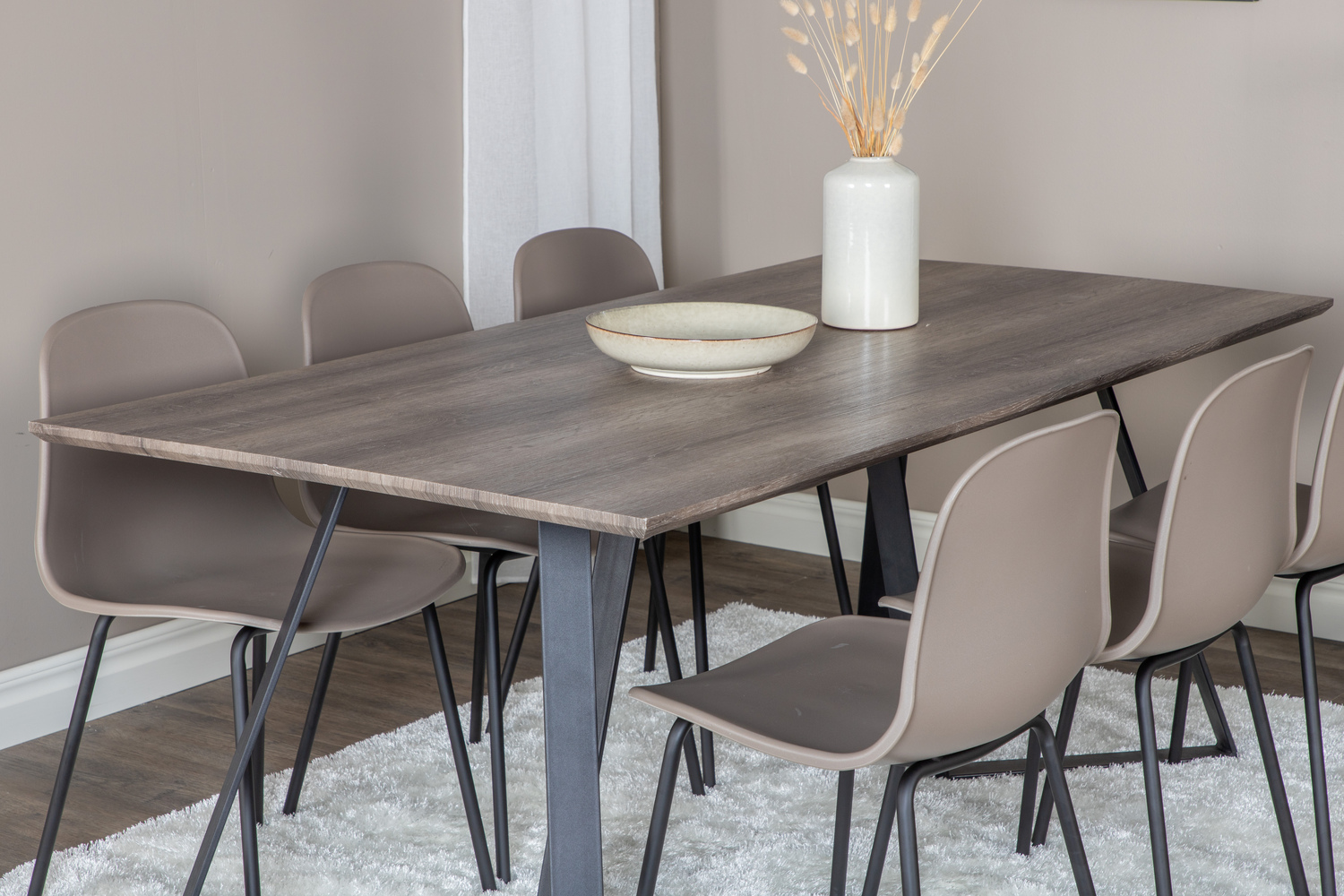 Conjunto de comedor Dallas 1348 (Beige + Negro)