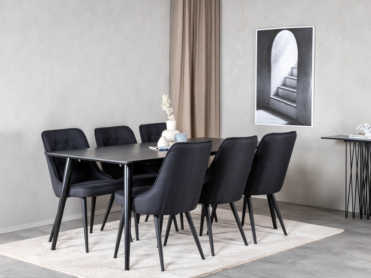 Conjunto de comedor Dallas 2593 (Negro)