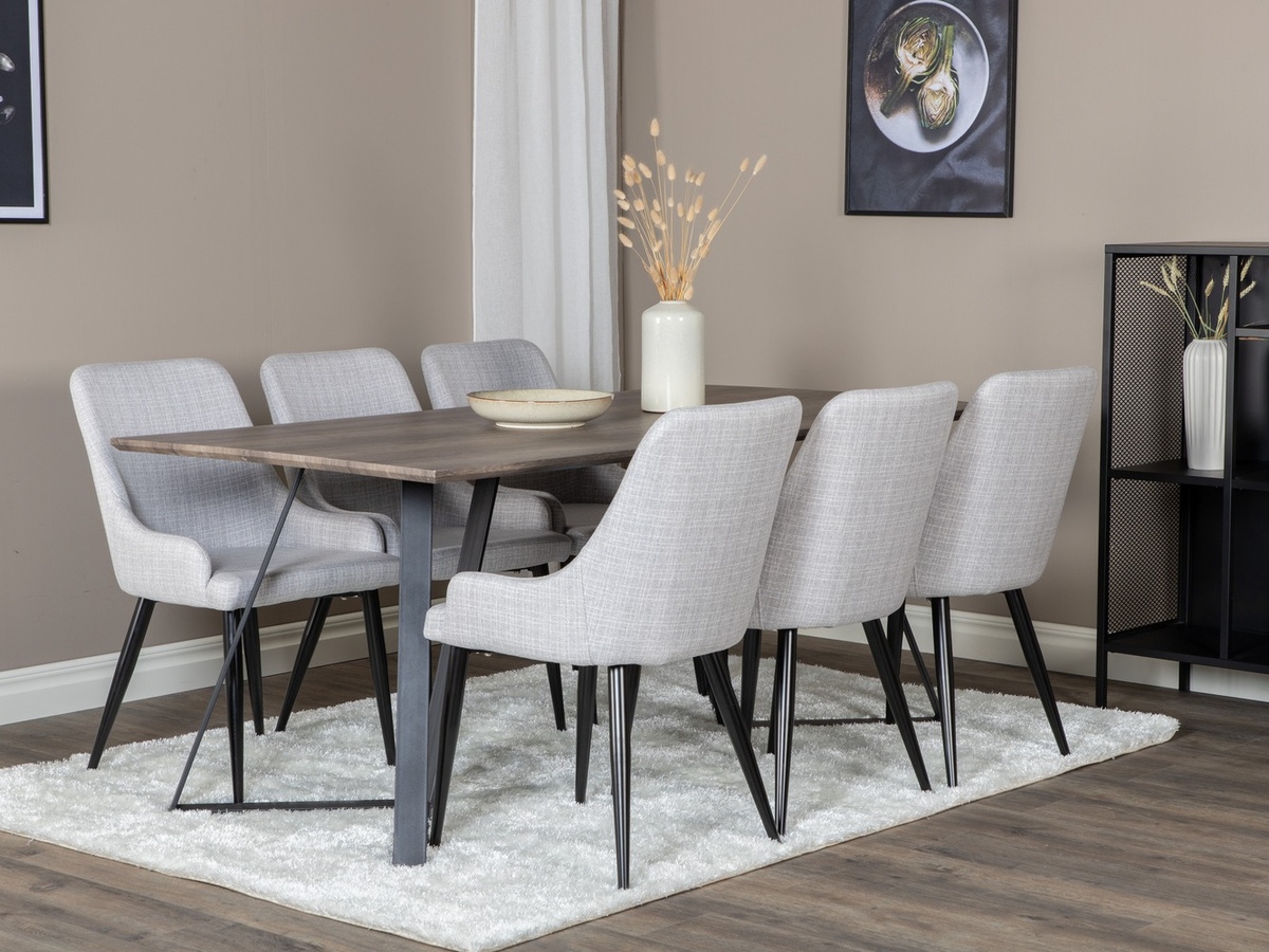Conjunto de mesas y sillas para comedor Dallas 1345 (Gris claro + Negro)