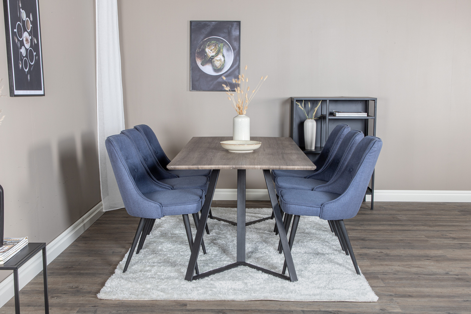 Conjunto de mesas y sillas para comedor Dallas 1347 (Azul + Negro)