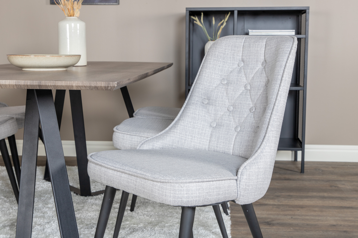 Conjunto de mesas y sillas para comedor Dallas 1347 (Gris + Negro)