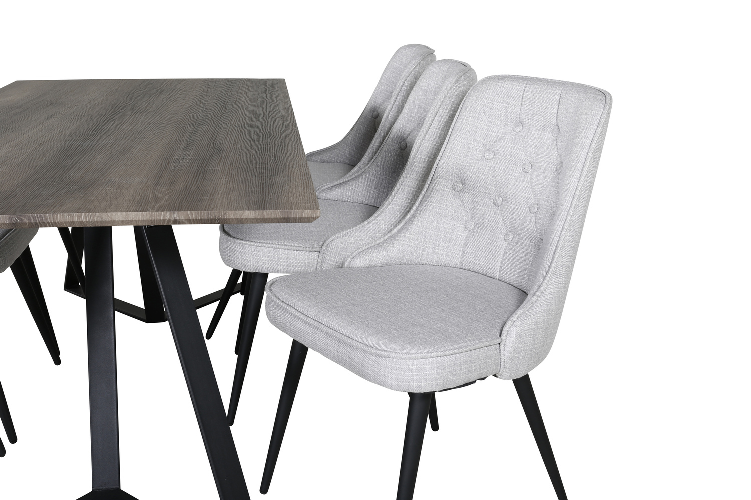 Conjunto de mesas y sillas para comedor Dallas 1347 (Gris + Negro)