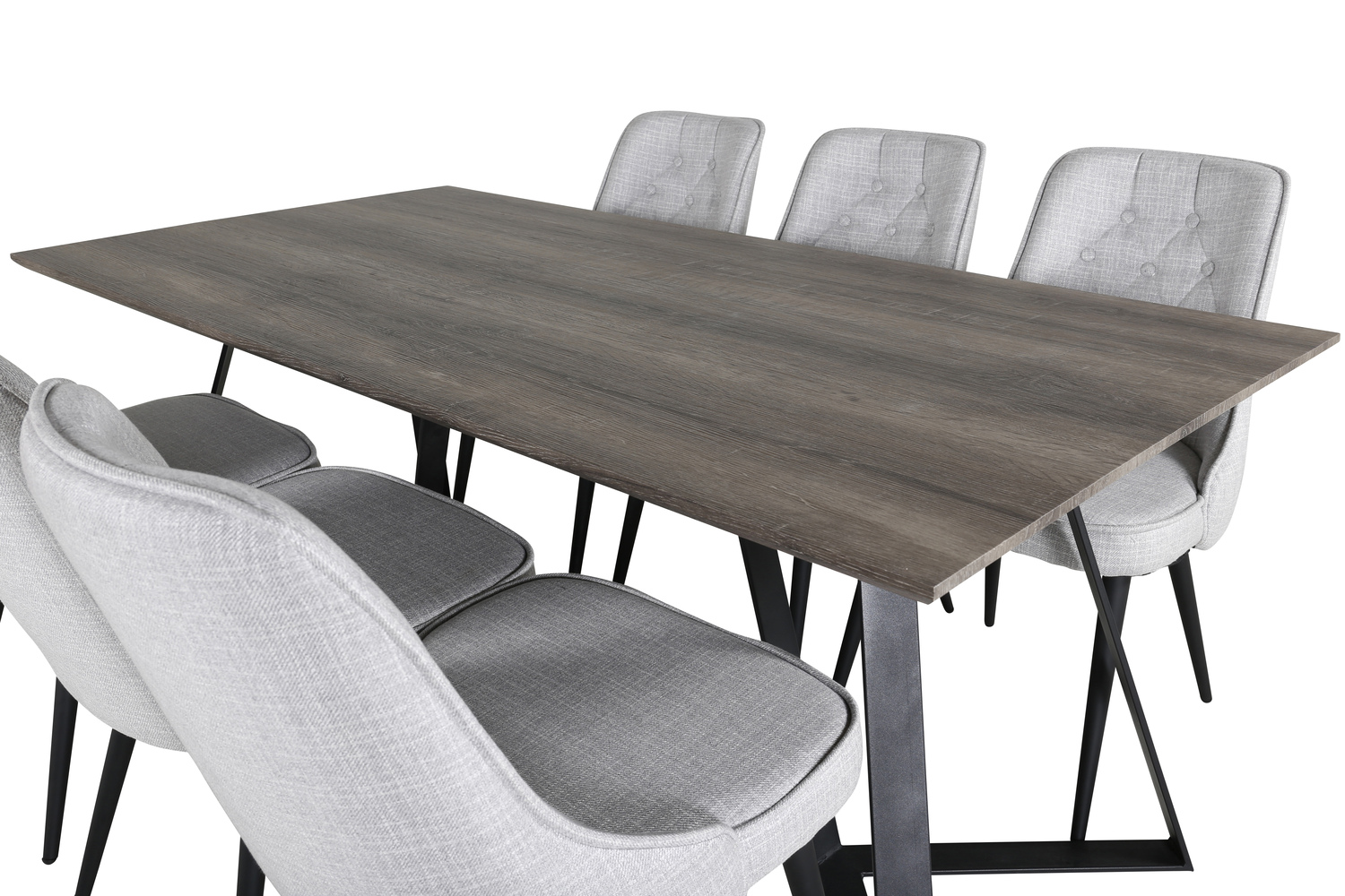 Conjunto de mesas y sillas para comedor Dallas 1347 (Gris + Negro)