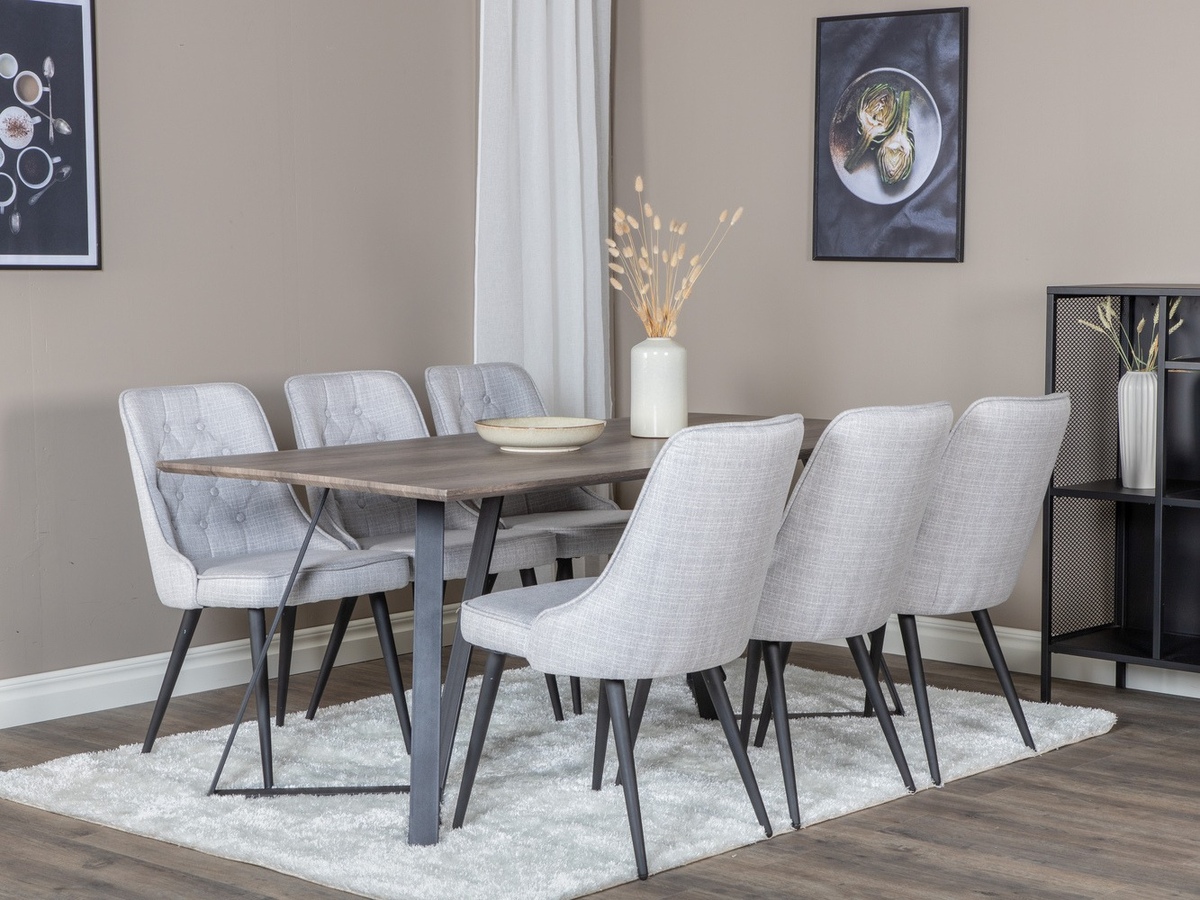 Conjunto de mesas y sillas para comedor Dallas 1347 (Gris + Negro)