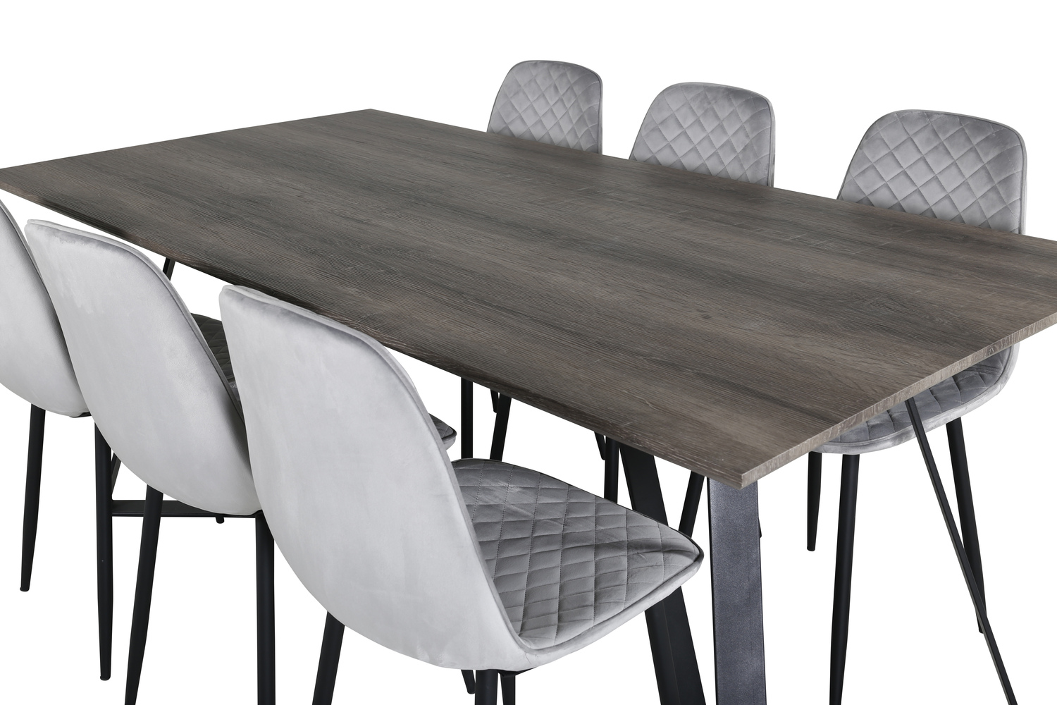 Conjunto de comedor Dallas 1357 (Gris + Negro)
