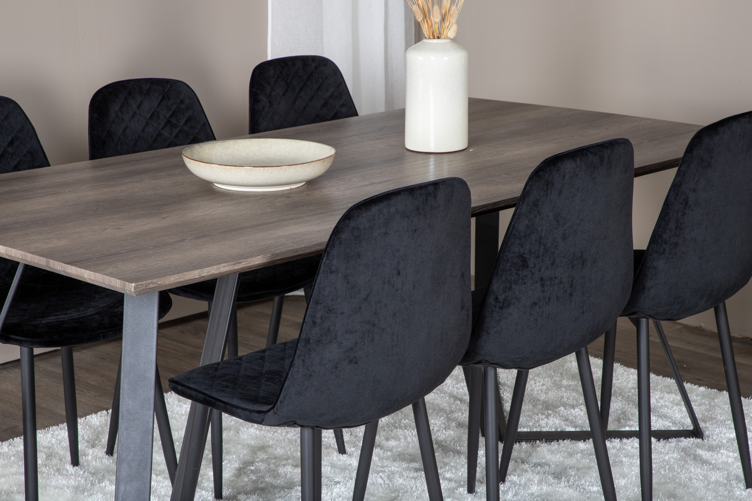 Conjunto de mesas y sillas para comedor Dallas 1357 (Negro)