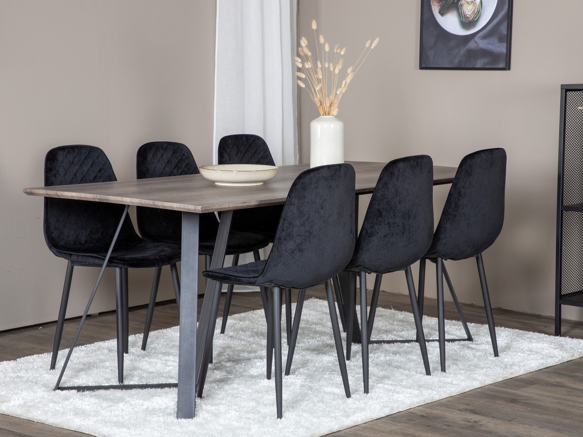 Conjunto de mesas y sillas para comedor Dallas 1357 (Negro)