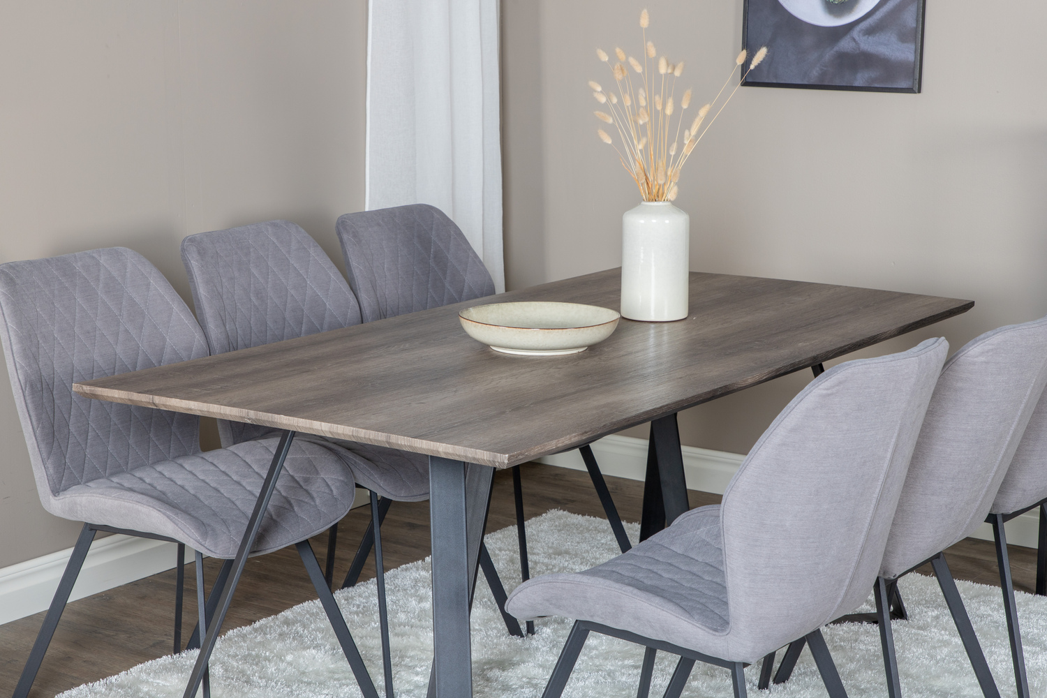 Conjunto de mesas y sillas para comedor Dallas 1359 (Gris + Negro)