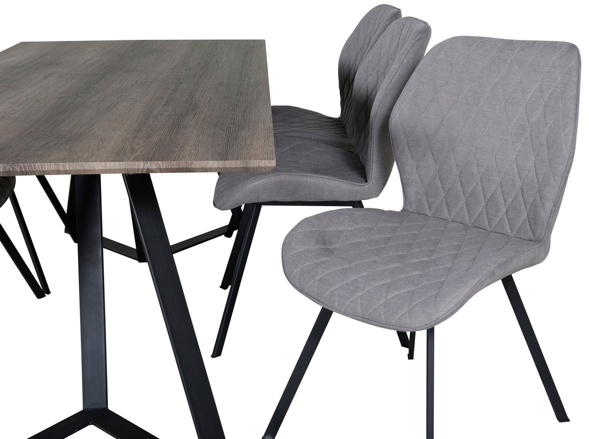 Conjunto de mesas y sillas para comedor Dallas 1359 (Gris + Negro)