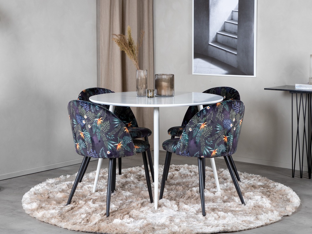 Conjunto de mesas y sillas para comedor Dallas 4611 (Blanco)