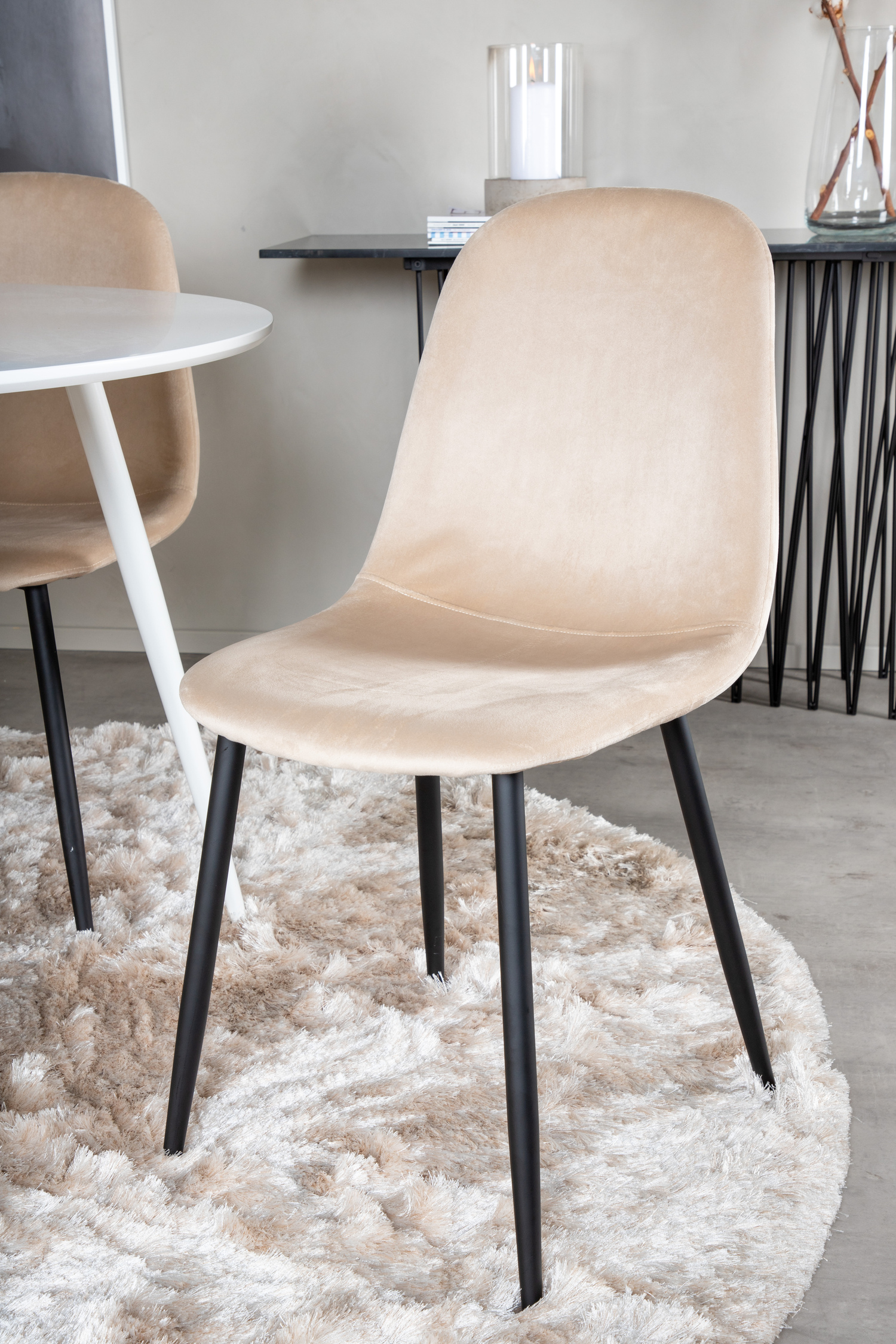 Conjunto de comedor Dallas 1581 (Crema + Negro)