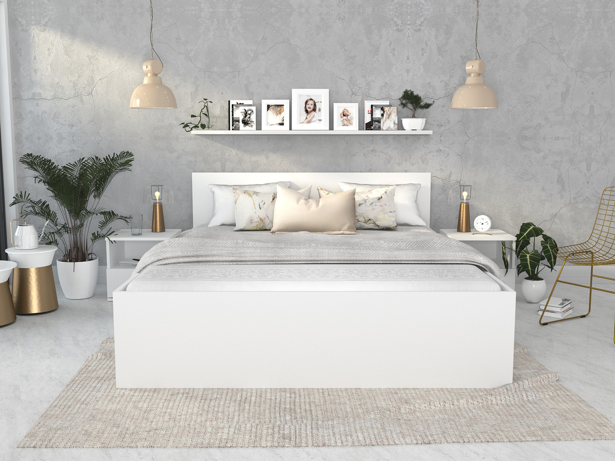 Cama Aurora 145 (Blanco)