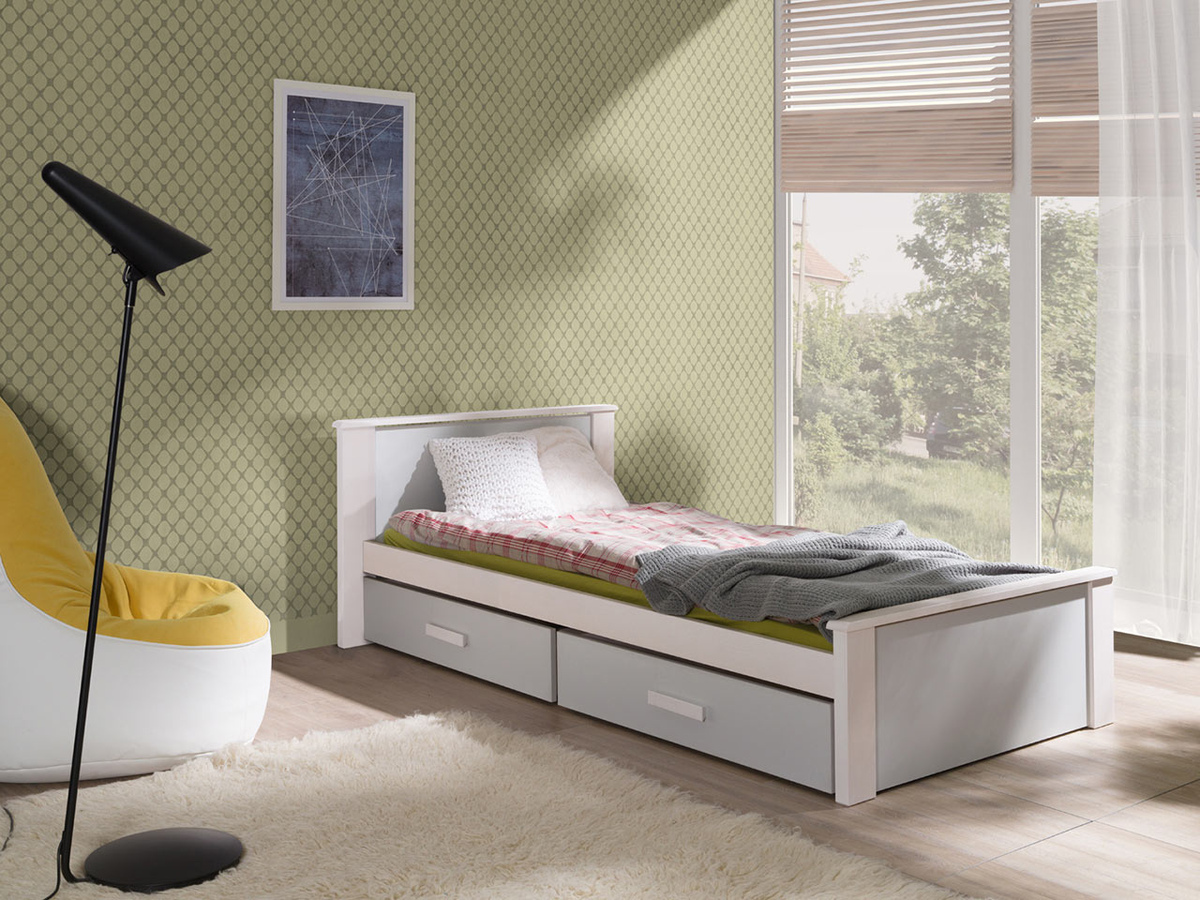 Cama Henderson 115 (Blanco + Gris)