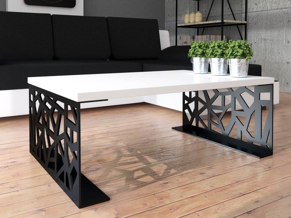 Mesa de centro Germantown 101 (Negro mate + Blanco brillante)