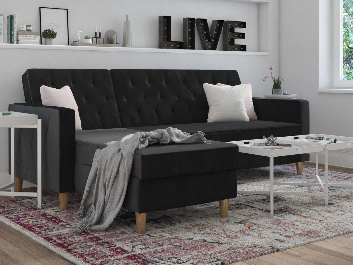 Sofá rinconero CosmoLiving by Cosmopolitan 104 (Negro)