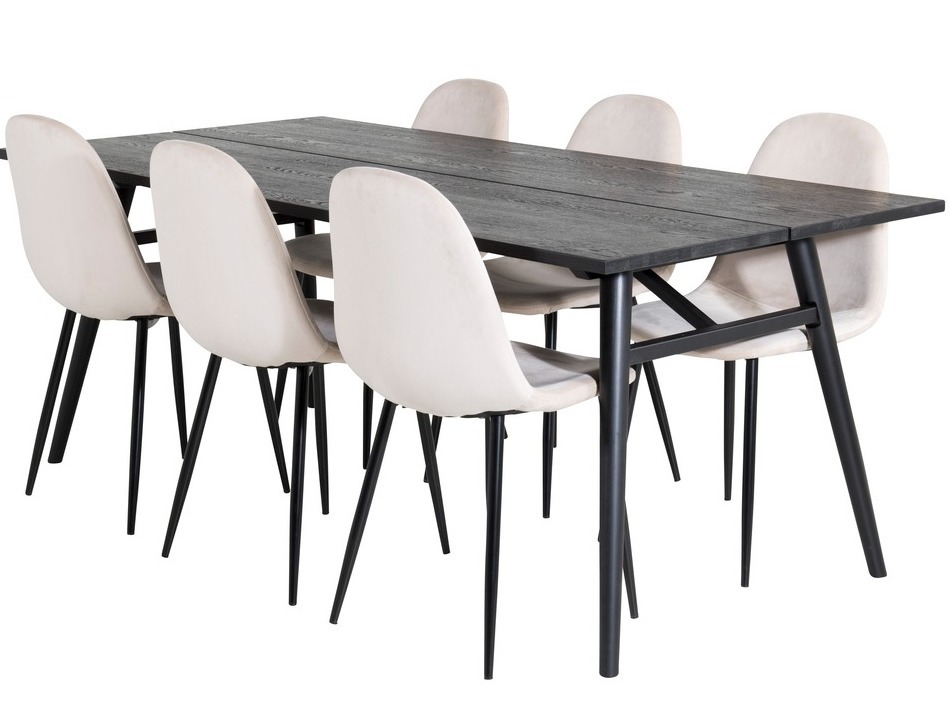 Conjunto de mesas y sillas para comedor Dallas 1786 (Beige + Negro)