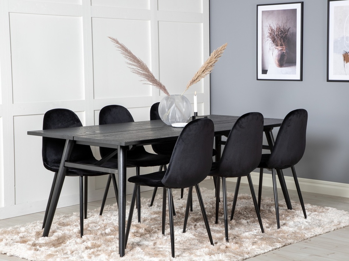 Conjunto de mesas y sillas para comedor Dallas 1786 (Negro)