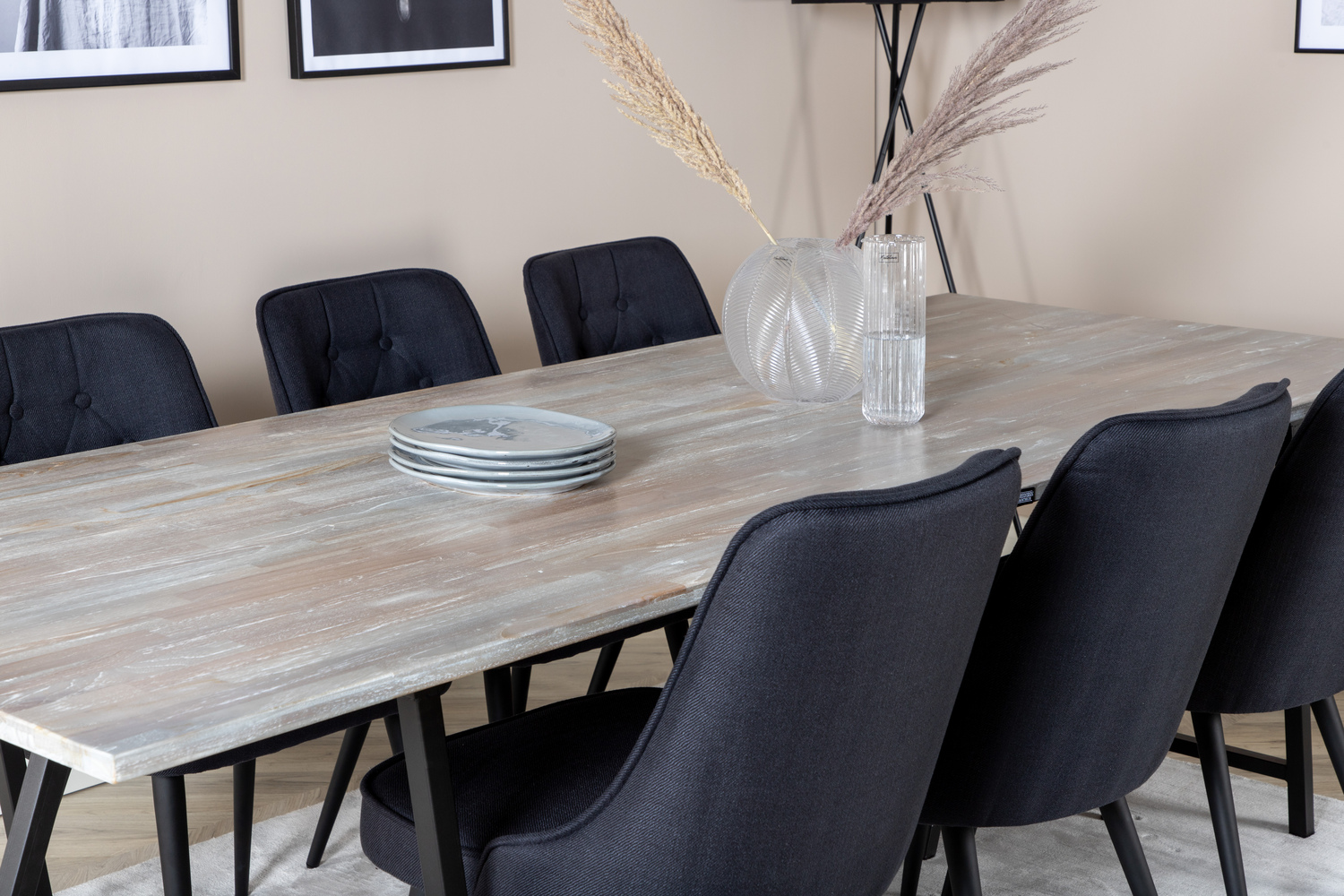 Conjunto de comedor Dallas 1790 (Negro)