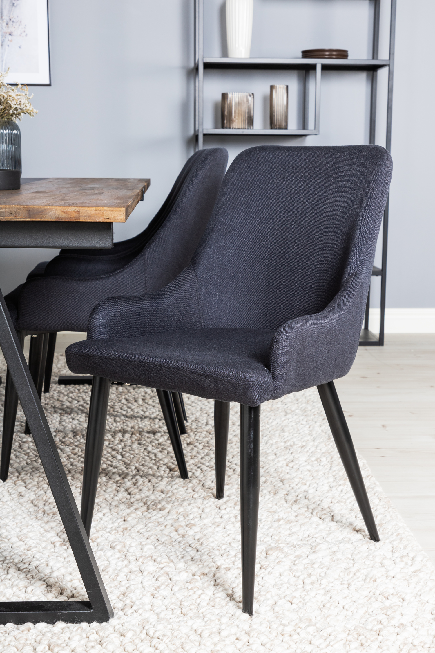 Conjunto de mesas y sillas para comedor Dallas 1948 (Negro + Azul)