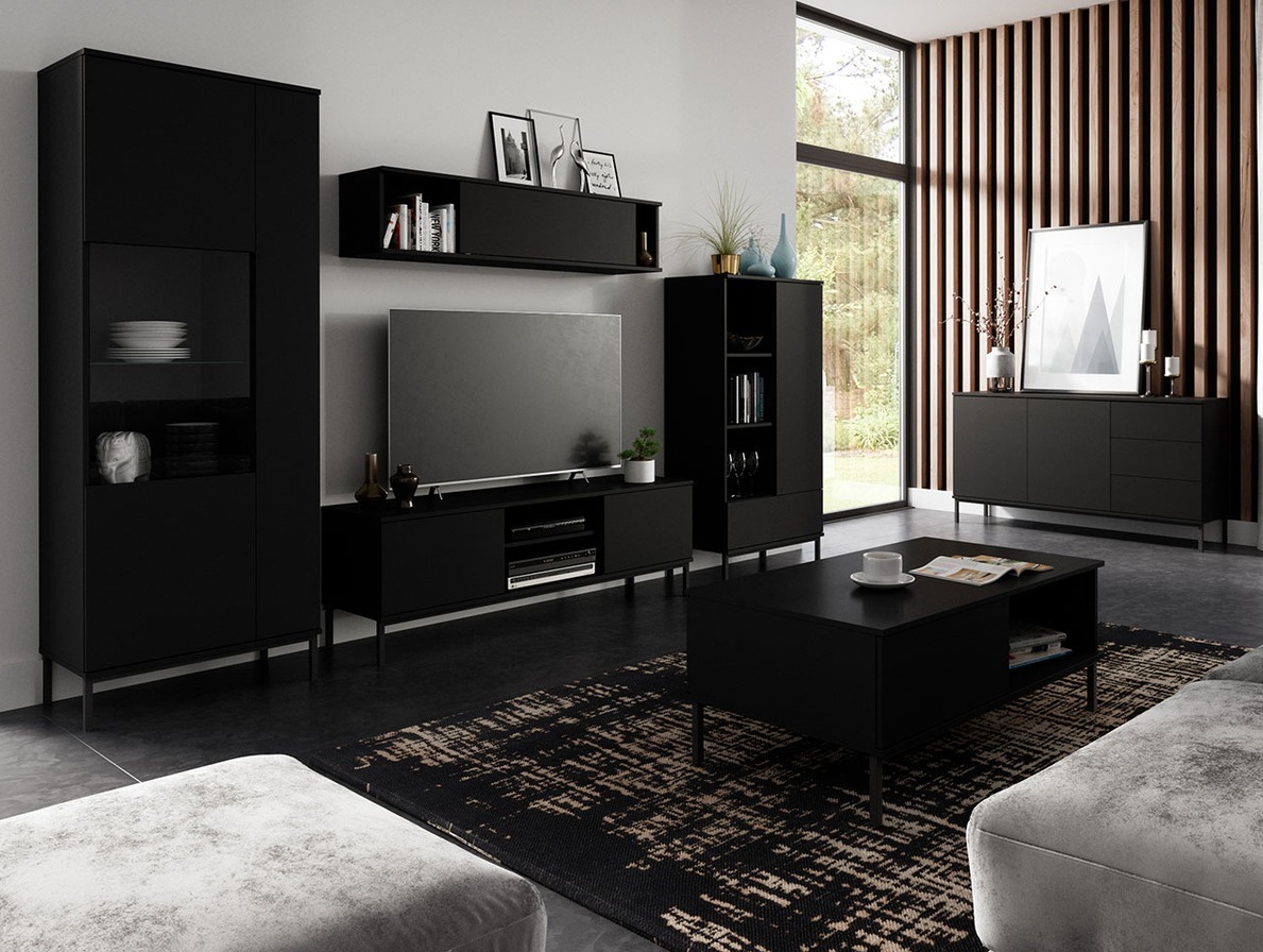 Conjunto de salón Lomsore 107 (Negro)