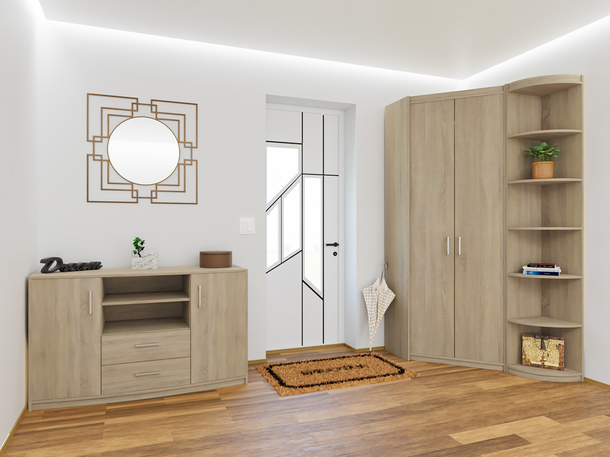 Conjunto de recibidor Omaha A113 (Roble Sonoma)