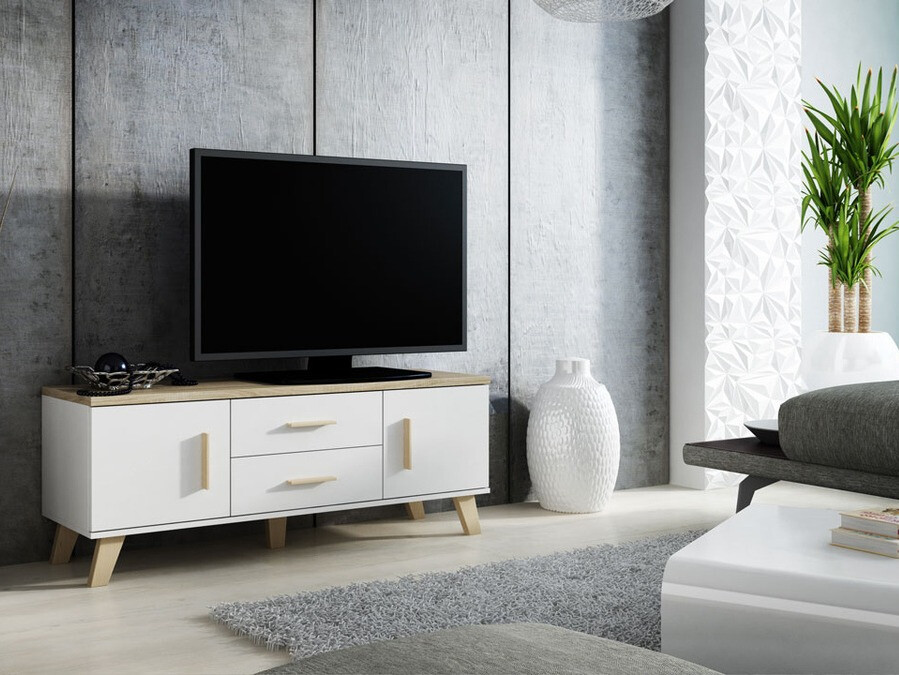 Mueble TV Larfloi 103 (Blanco + Roble Sonoma)