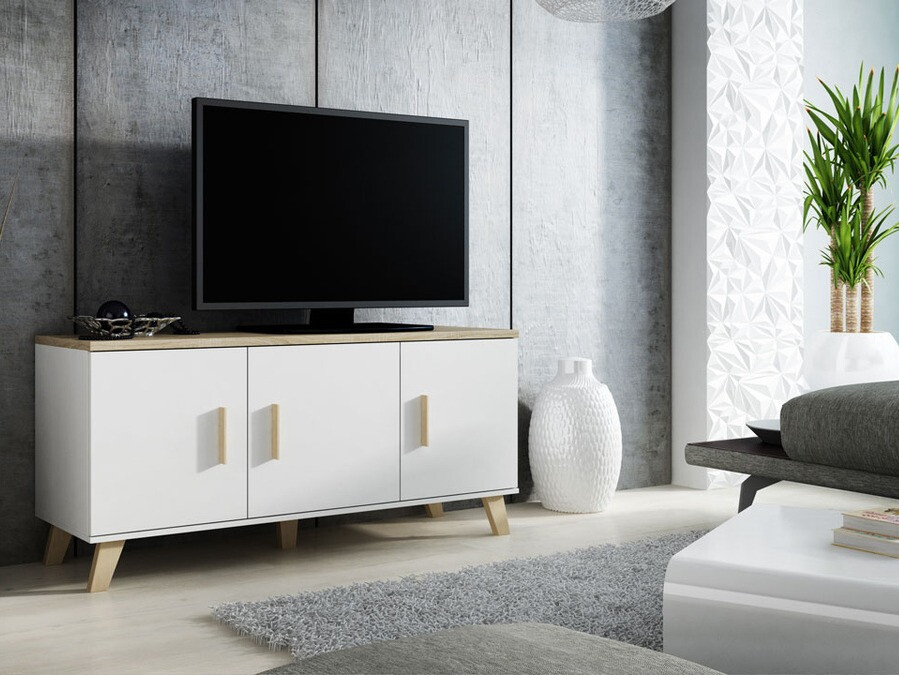 Mueble TV Larfloi 106 (Blanco + Roble Sonoma)