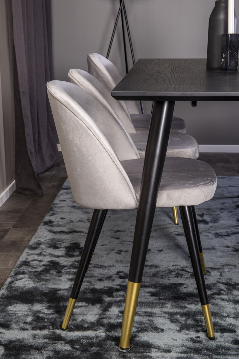 Conjunto de mesas y sillas para comedor Dallas 346 (Gris + Negro)