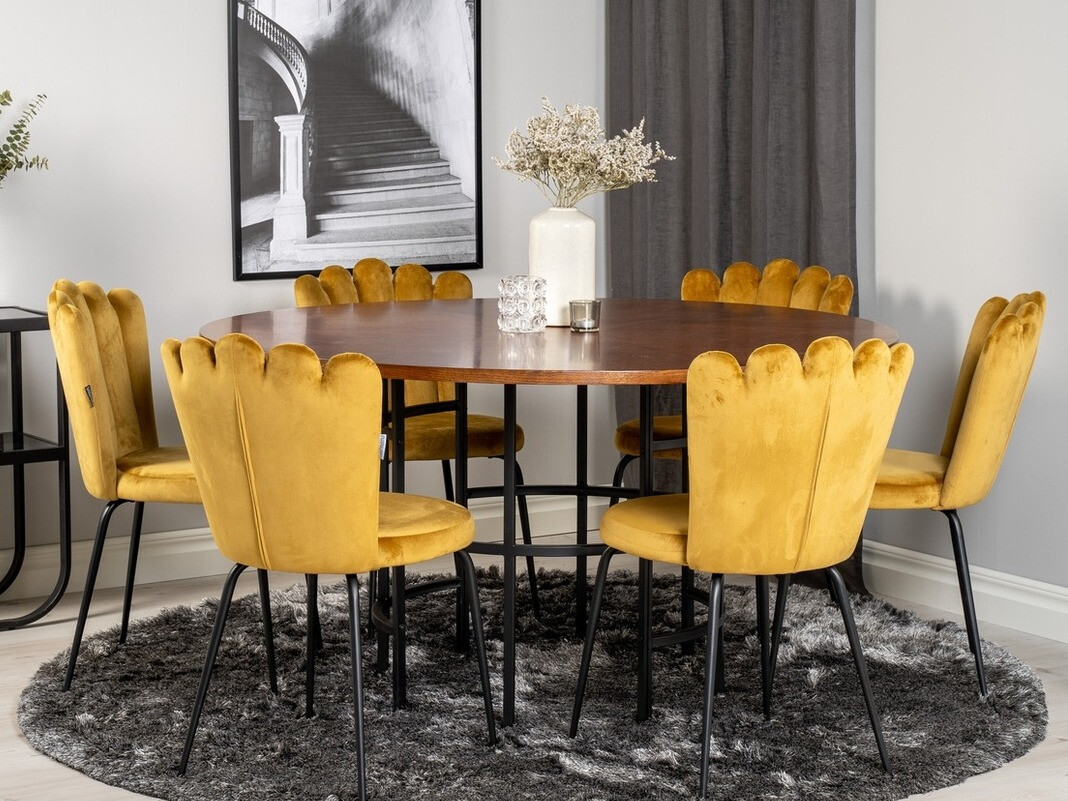 Conjunto de mesas y sillas para comedor Dallas 315 (Amarillo + Negro)