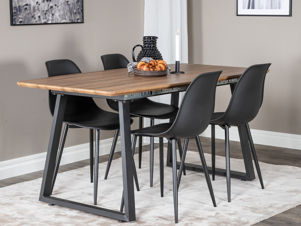 Conjunto de mesas y sillas para comedor Dallas 329 (Negro)