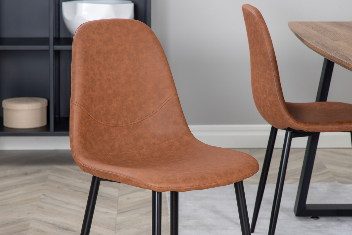 Conjunto de mesas y sillas para comedor Dallas 330 (Marrón + Negro)