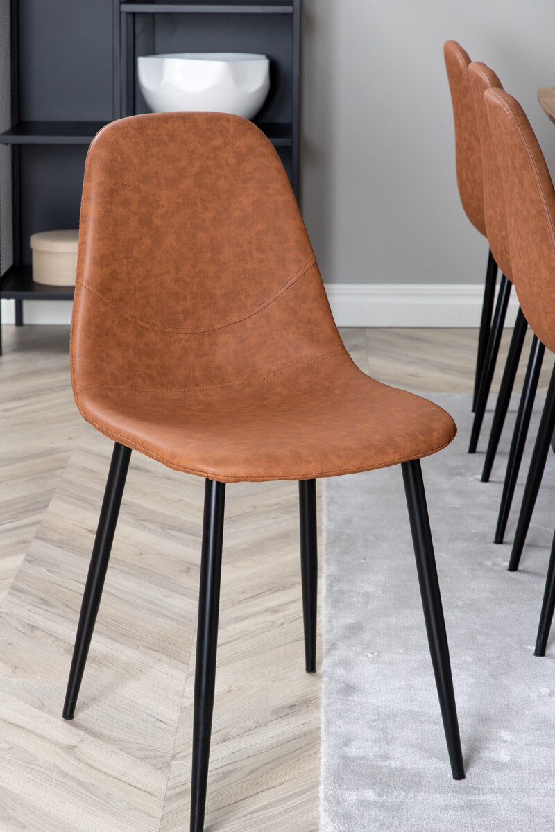 Conjunto de mesas y sillas para comedor Dallas 331 (Marrón + Negro)