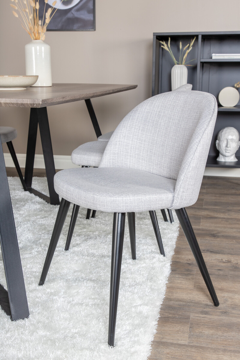 Conjunto de comedor Dallas 340 (Gris claro + Negro)