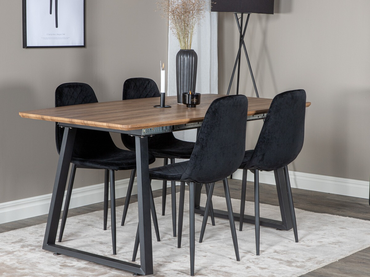 Conjunto de mesas y sillas para comedor Dallas 336 (Negro)