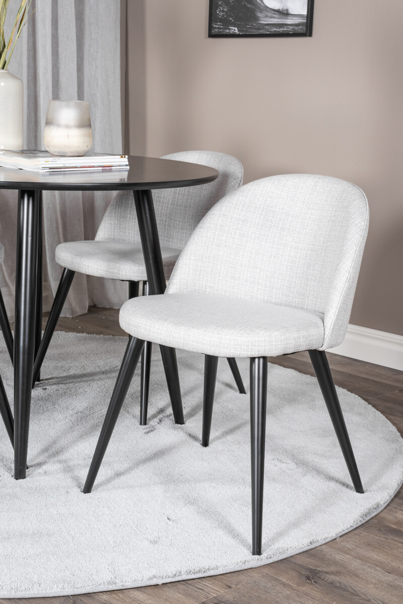 Conjunto de mesas y sillas para comedor Dallas 343 (Gris claro + Negro)