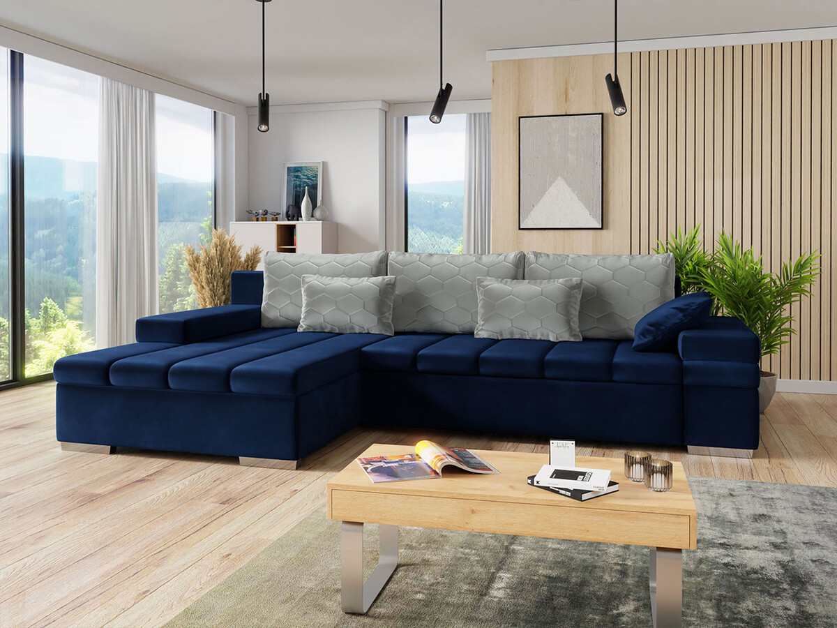 Sofá rinconero Comfivo 169 (Magic Velvet 2216 + Magic Velvet 2216 + Magic Velvet 2240 Pik)