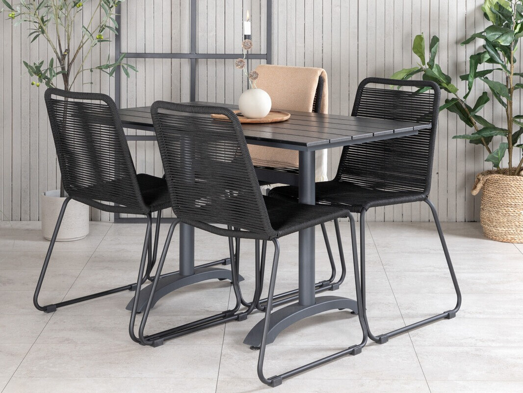 Conjunto de mesa y sillas Dallas 2196 (Negro)