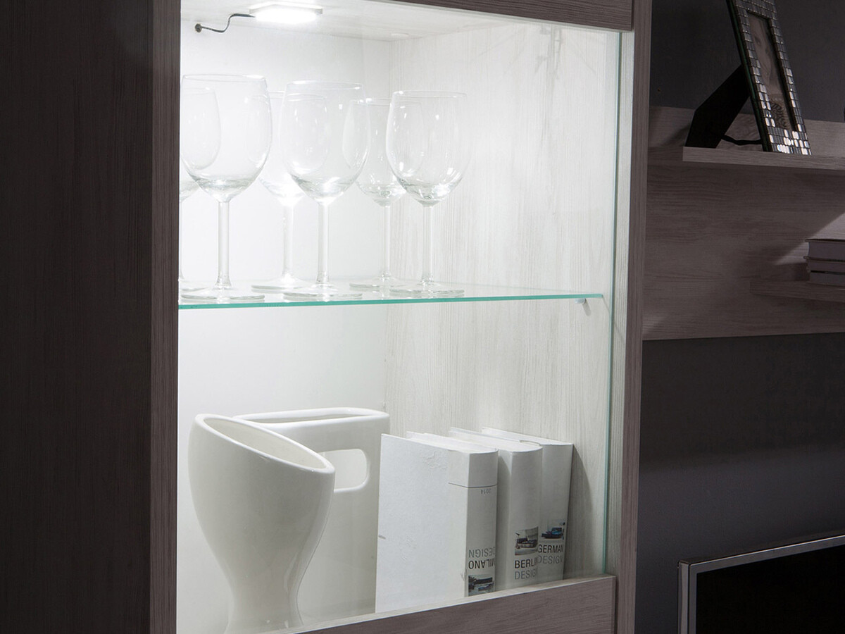 Estantería Fivelbo 113 (Roble del Monastery + Negro brillante)