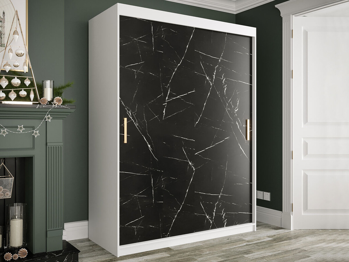 Armario Hartford 248 (Mate blanco + Mármol negro)