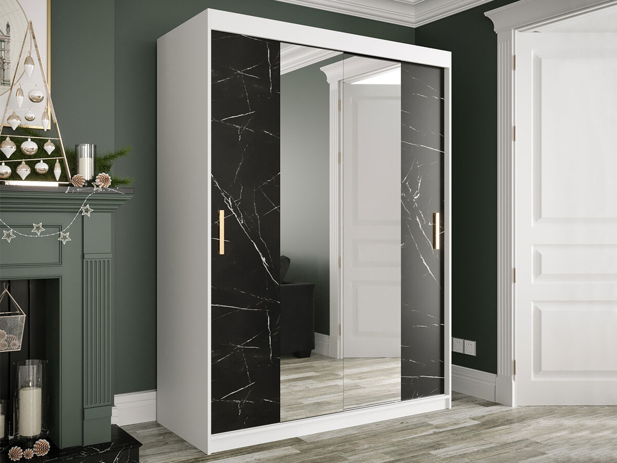 Armario Hartford 254 (Mate blanco + Mármol negro)