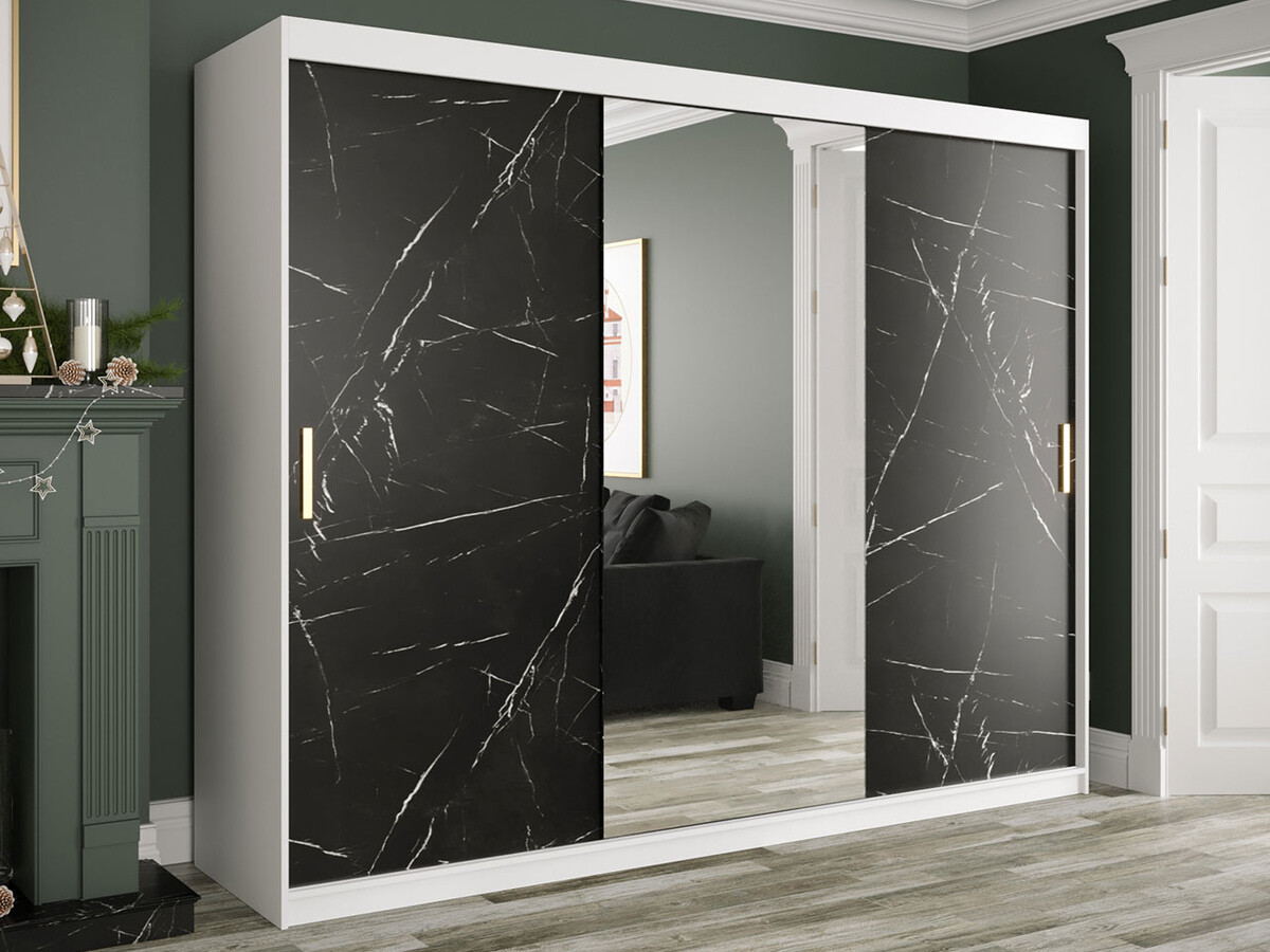 Armario Hartford 257 (Mate blanco + Mármol negro)