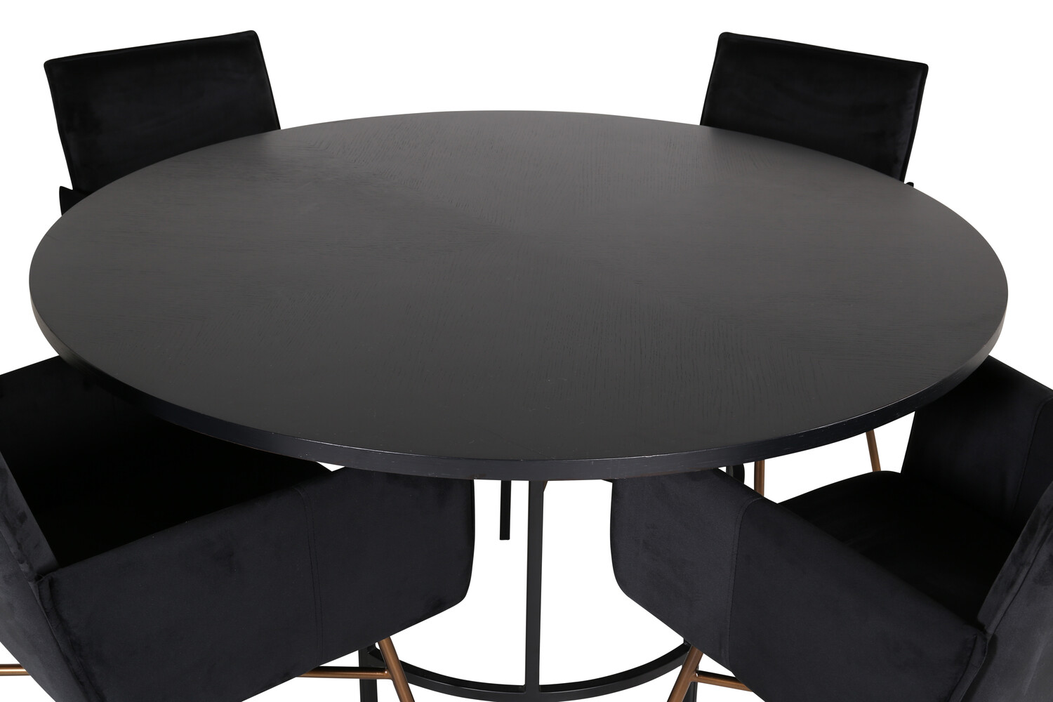Conjunto de comedor Dallas 2337 (Negro + Latón)