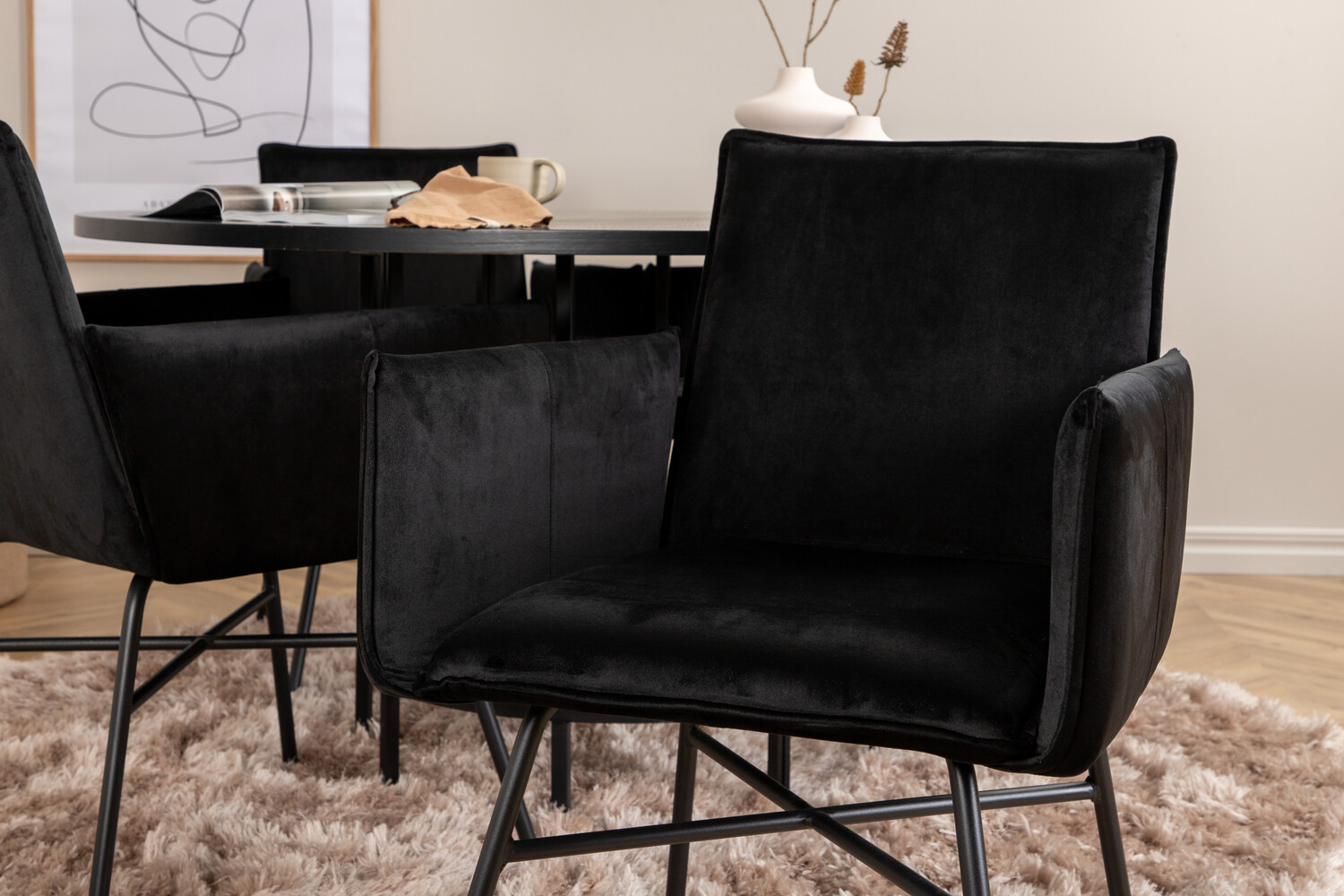 Conjunto de comedor Dallas 2337 (Negro)