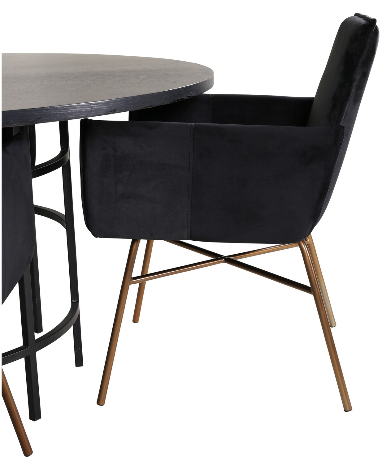 Conjunto de comedor Dallas 2337 (Negro + Latón)