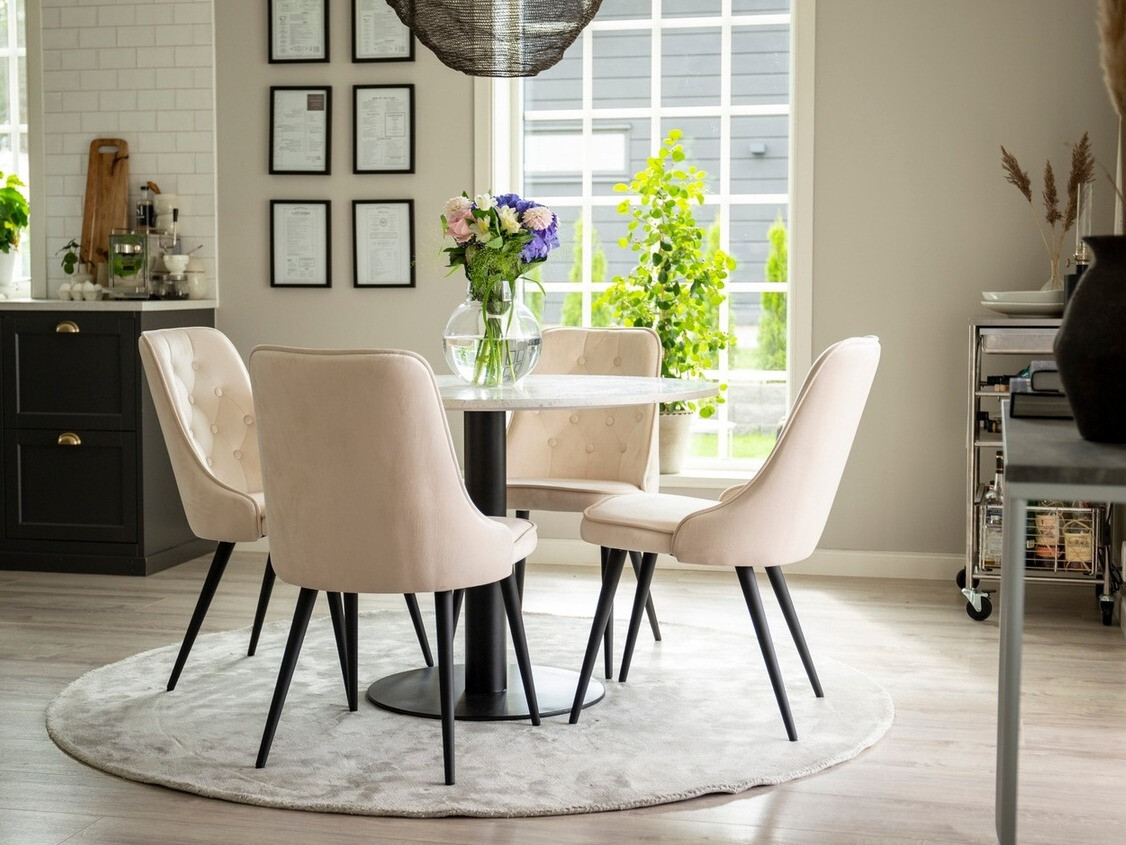 Conjunto de mesas y sillas para comedor Dallas 1160 (Beige + Negro)