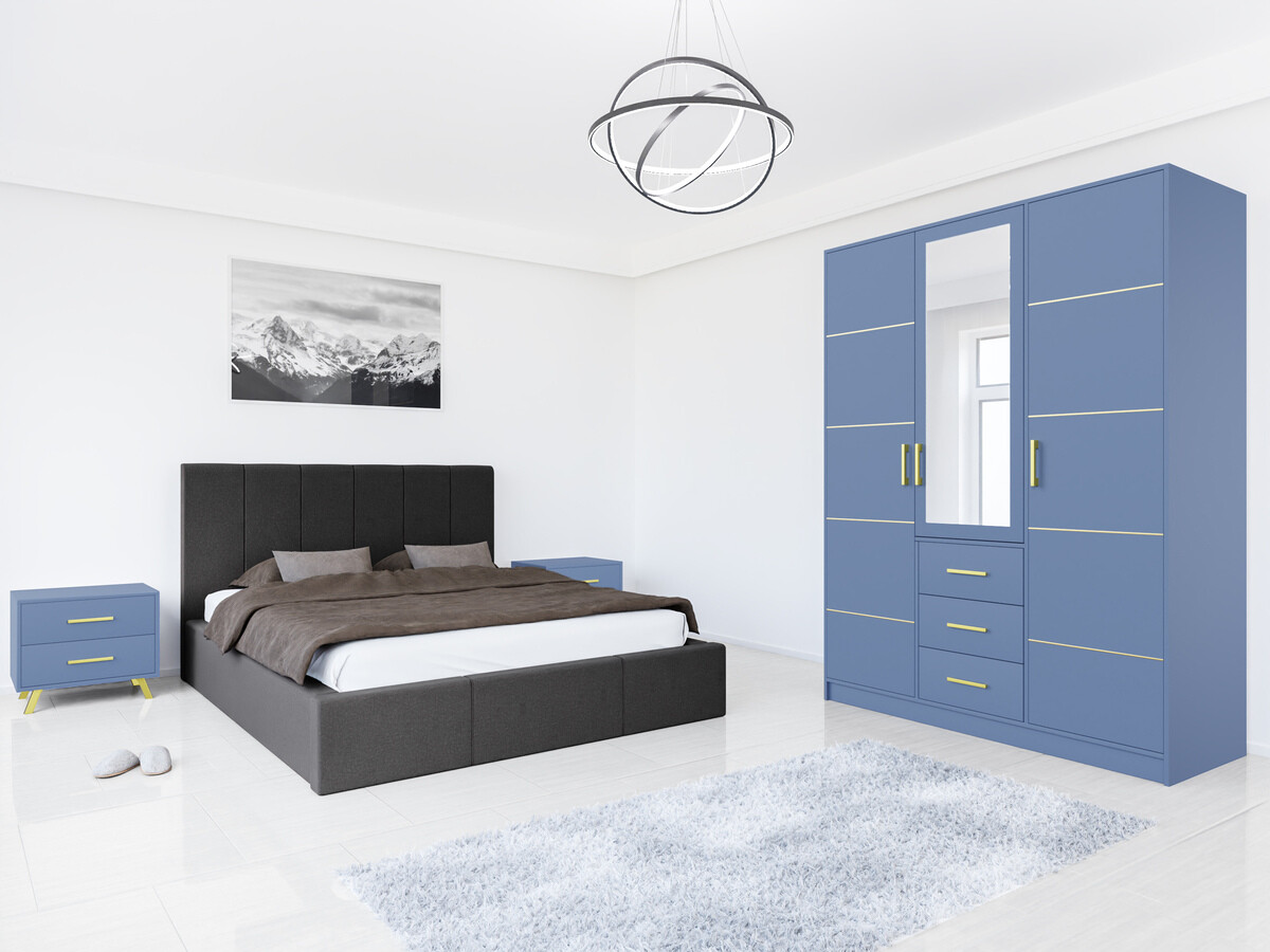 Conjunto de dormitorio Dortivu 154 (Azul + Inari 96)