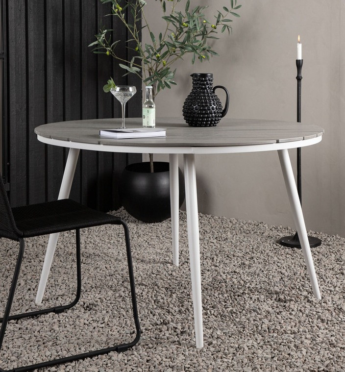 Mesa para exterior Dallas 2467 (Gris + Blanco)