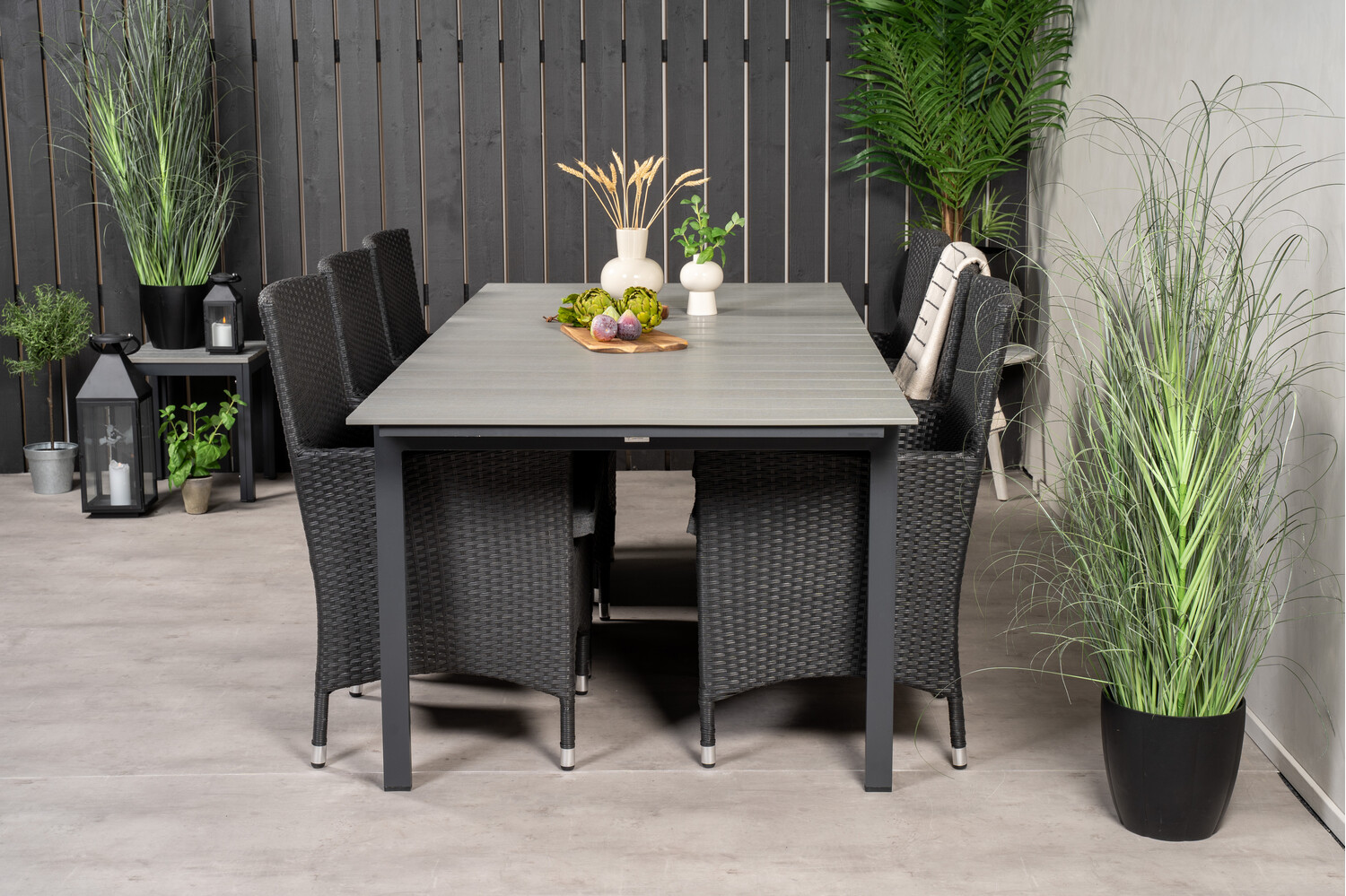 Conjunto de mesa y sillas Dallas 3030 (Negro + Gris)